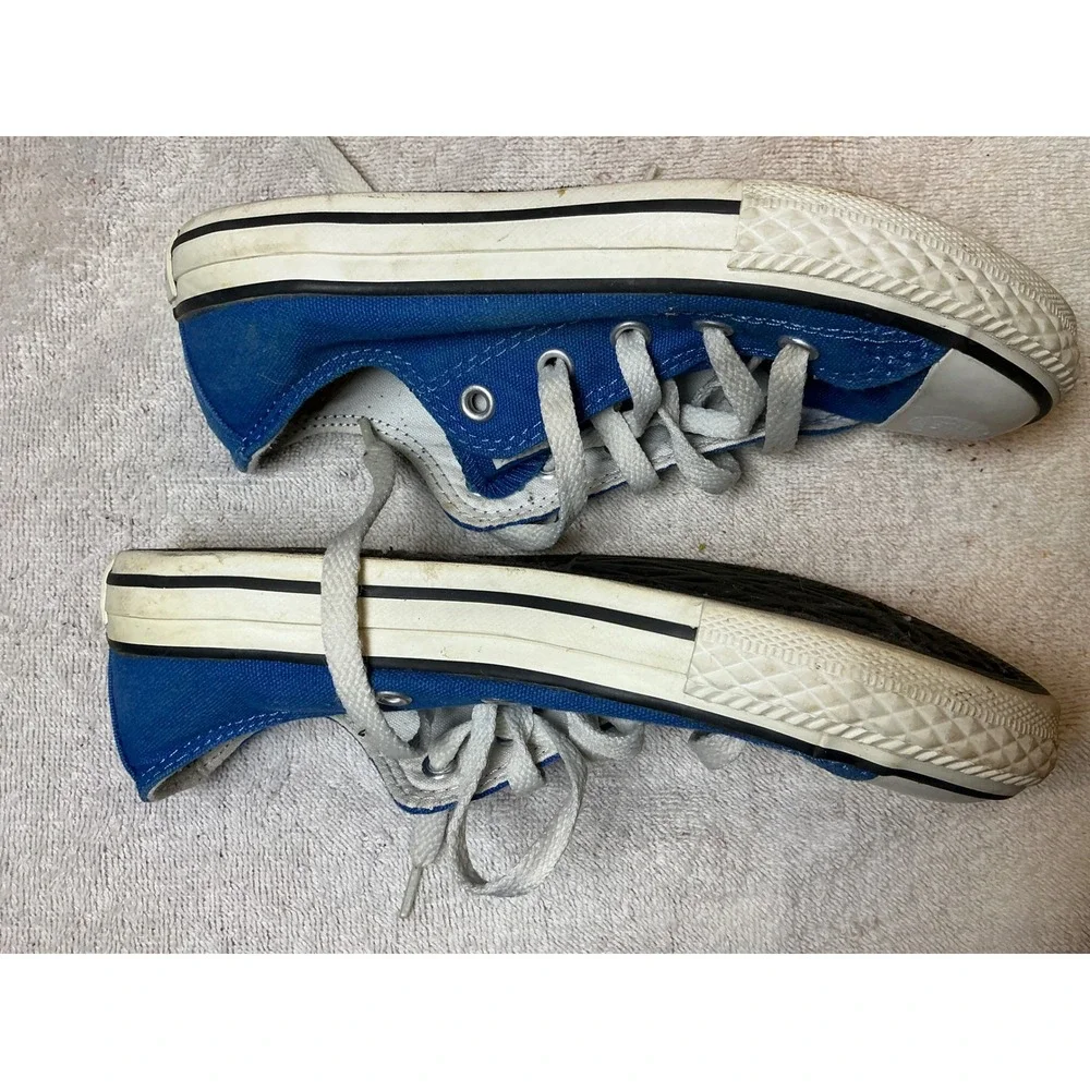 Converse Chuck Taylor All Star Low Top Blue Canvas Youth Sneakers Size 1 317407F